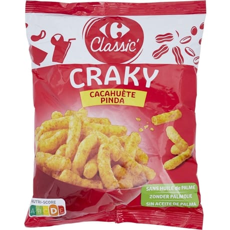 Carrefour classic' biscuits apéritifs cracky cacahuète 75g