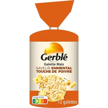 Gerblé galette maïs saveur emmental & poivre 123g