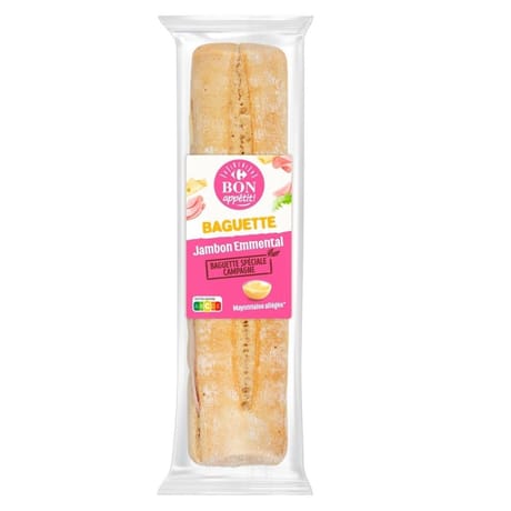 Carrefour Bon Appétit baguette jambon emmental 220g