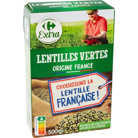 Carrefour extra lentilles vertes 500g