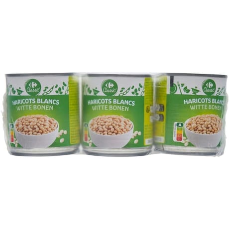 Carrefour classic' haricots blancs 3x125g