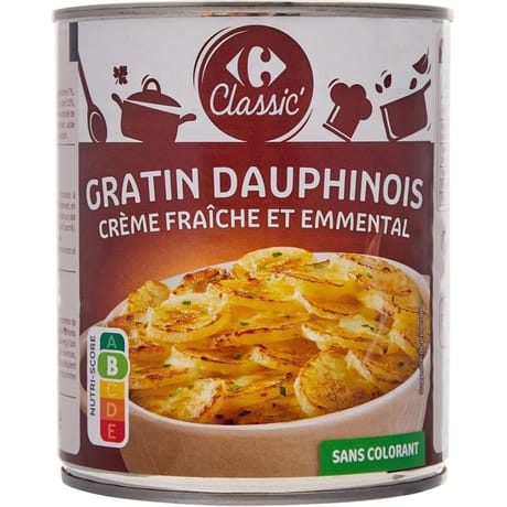 Carrefour classic' gratin dauphinois crème fraîche et emmental 850g