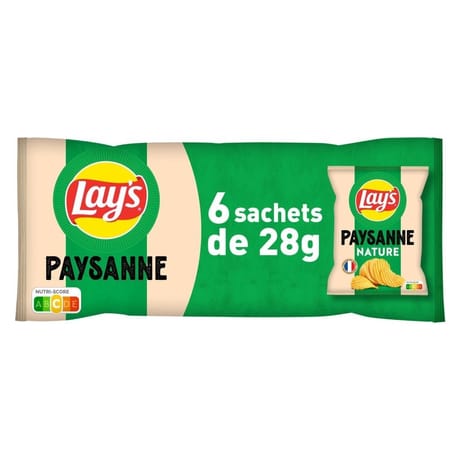 Lay's chips ondulées paysanne nature 6x28g