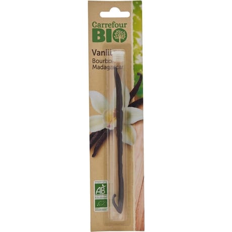Carrefour bio gousse de vanille Bourbon de Madagascar bio 7g