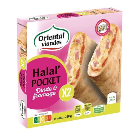 Oriental Viandes halal pocket dinde fromage 2 x 130 g