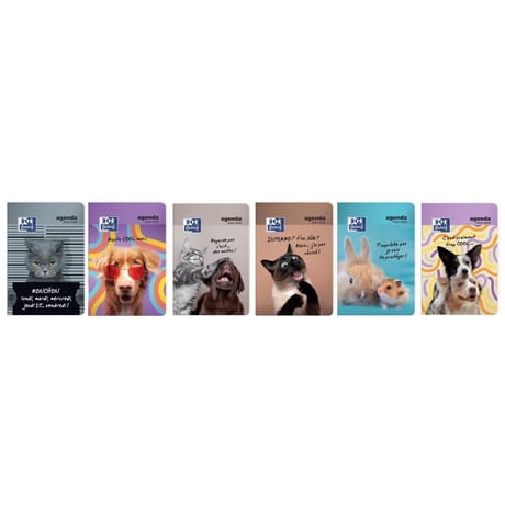 Oxford agenda funny pets 12x18 352 pages 1 jour/page 24-25 assorti
