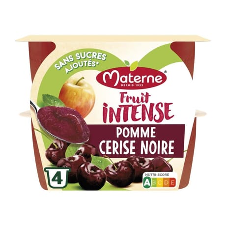 Materne compotes fruit intense pomme cerise noire 4x100g