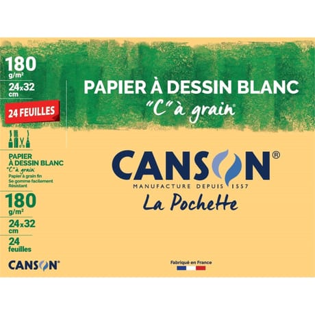 Canson maxi pochette canson à grain 24 feuilles