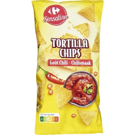 Carrefour sensation tortilla chips goût chili 200g