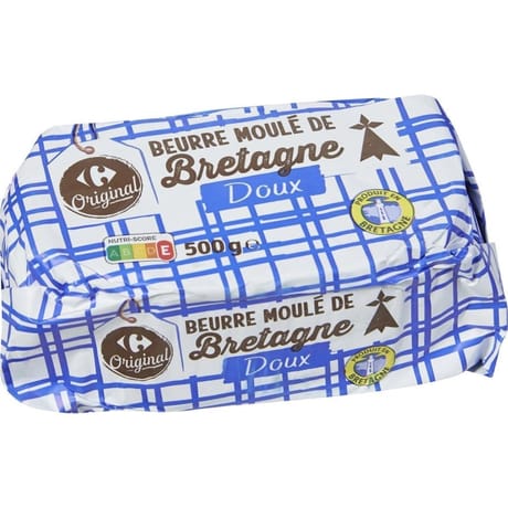 Carrefour original beurre moulé de Bretgne doux 500g