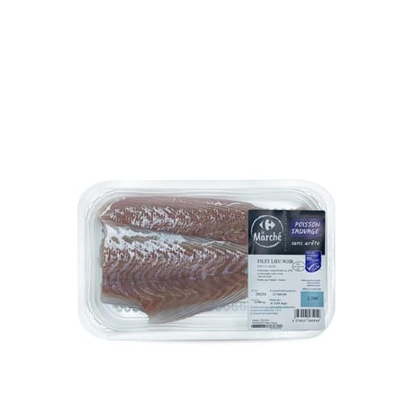 Filet de lieu noir MSC CARREFOUR LE MARCHE la barquette de 220g