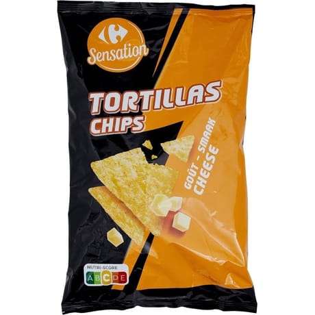 Carrefour sensation chips tortilla goût fromage 150g