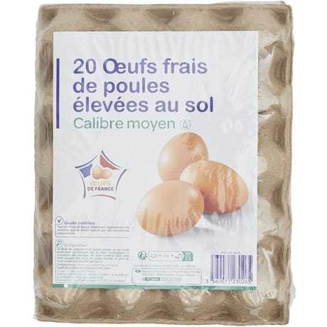 20 oeufs frais de poules élevées au sol