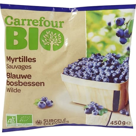 Carrefour bio myrtilles sauvages bio 450g