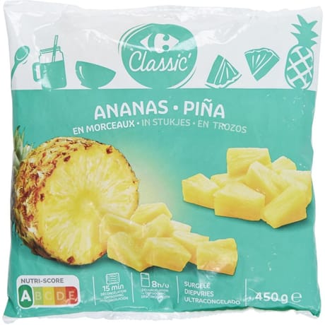Carrefour classic' ananas en morceaux 450g