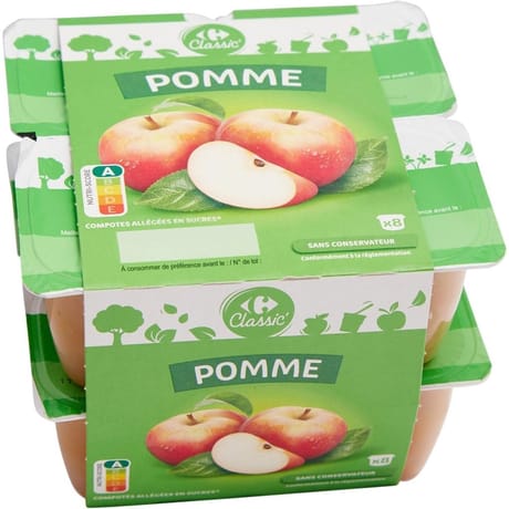 Carrefour classic' compote pomme 8 x 100g