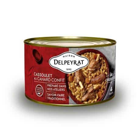 Delpeyrat cassoulet aux manchons de canard confits boîte 1500g
