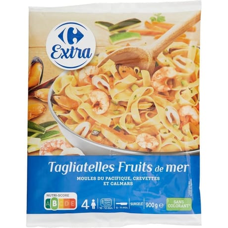 Carrefour extra tagliatelles fruits de mer 900g