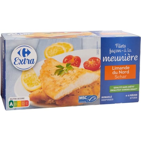 Carrefour extra filets façon meunière limande 400g