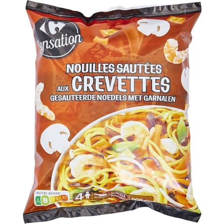 Carrefour Sensation nouilles sautées aux crevettes 900g