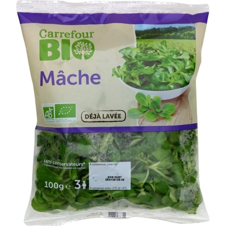 Carrefour bio mâche 100g