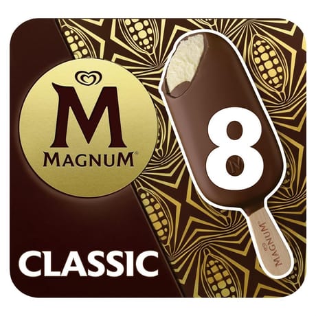 Magnum glace bâtonnet classic 8x100ml 600g