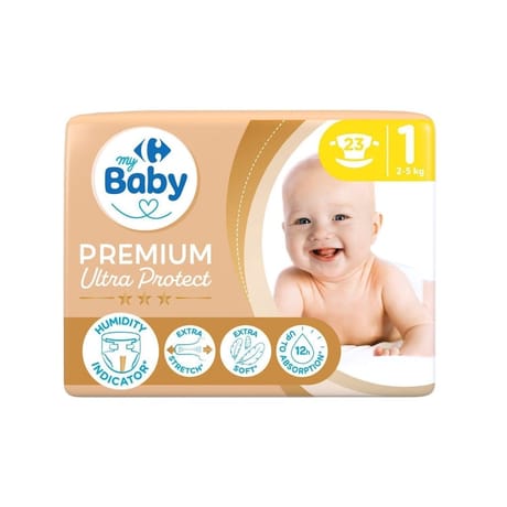 Carrefour baby couches taille 1 : 2-5 kg x23