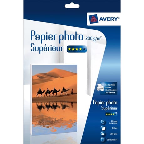Avery papier photo A4 25 feuilles 200g/m2 C9434-15