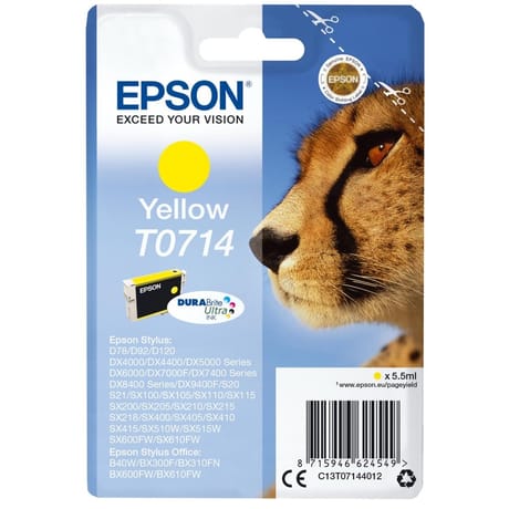 Epson t0714 guepard cartouche d'encre jaune