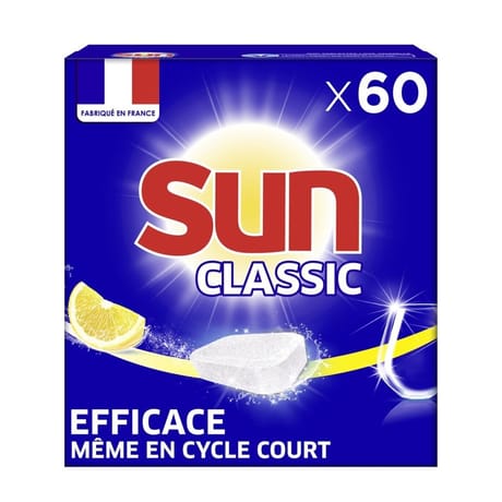 Sun tablettes lave vaiselle classic citron 60 lavages