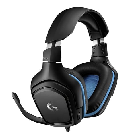 Logitech casque gaming filaire noir et bleu g432 leatherette 981-000770