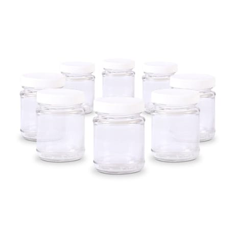 Home équipement pot de yaourt en verre avec couvercle à visser X 8 - 80155