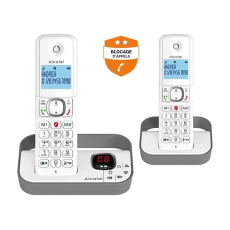 Alcatel téléphone sans fil répondeur F860 VOICE DUO GRIS
