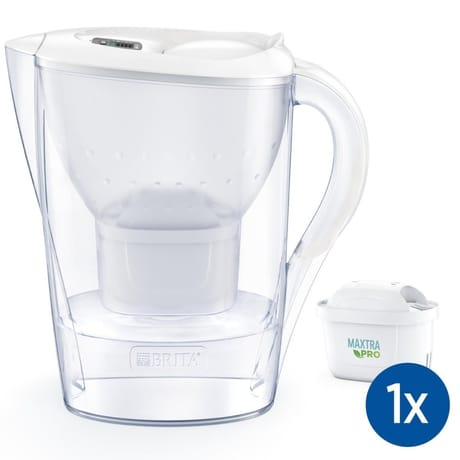 Brita carafe filtrante Marella blanche 1 filtre à eau Maxtra Pro inclus 1051118