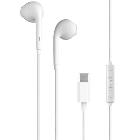 Bigben connected écouteurs filaire usb c blanc recyclé KPBOUTONUSBCRW