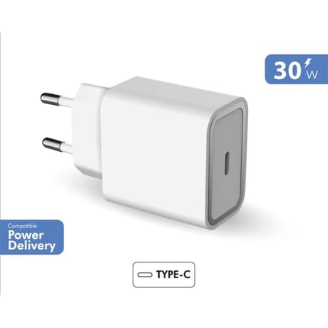 Force power lite chargeur secteur 1 port c pc 30w recyclé blanc FPLICS1C30WPDRW