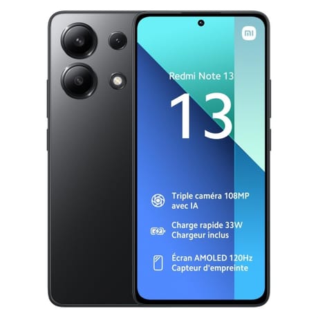 Xiaomi smartphone écran 6.67" REDMI NOTE 13 256GO 4G MIDNIGHT BLACK