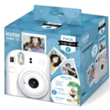Fujifilm appareil photo instantané PACK ICONIQUE INSTAX MINI 12 BLANC