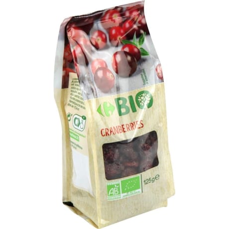 Cranberrie séché entiere 125g Carrefour BIO