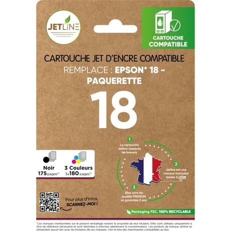 Jetline cartouche d encre rse E18BK+CL XL
