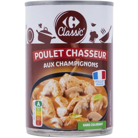 Carrefour classic plat cuisiné poulet chasseur - 400g