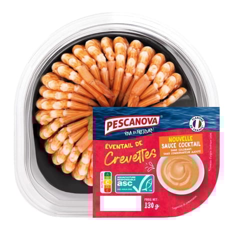 Eventail de crevettes sauce cocktail 130g