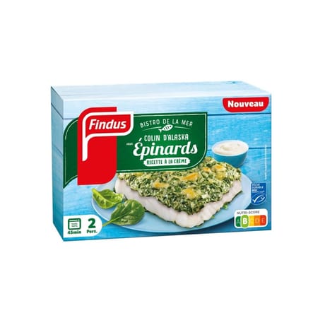 Findus colin d'Alaska aux épinards msc 380g