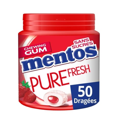 Mentos gum pure fresh fraise 100g
