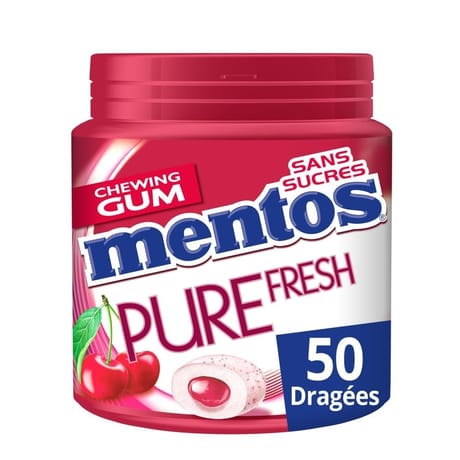 Mentos pure fresh bottle cerise sans sucre 100g