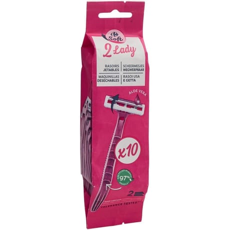 Carrefour Soft 10 rasoirs jetables 2 lames