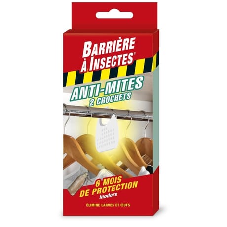 Barrière à insectes - anti-mites des vêtements - étui de 2 crochets