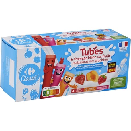 Carrefour classic tube de fromage blanc aux fruits 12x40g