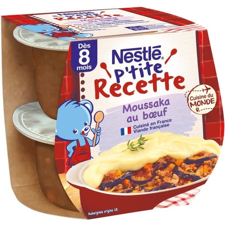 Nestlé p'tite recette moussaka dès 8 mois 2x200g - 400g