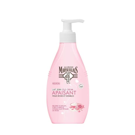 Le Petit Marseillais lait soin peaux sèches/sens cold cream cire abeille & huiles pétales rose 250ml